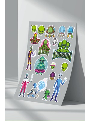Stickermarket Alien Uzaylı Sticker Seti (5)