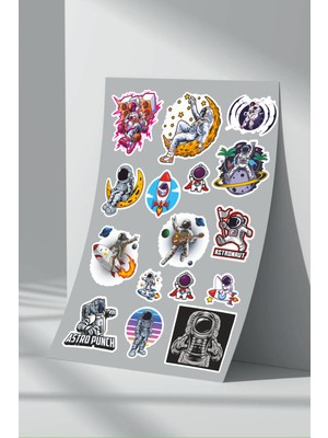 StickerMarket Astronot Uzay Sticker Seti (1)