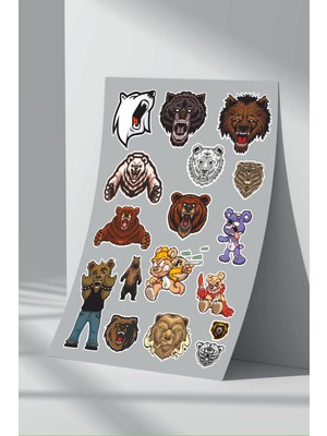 Stickermarket Ayı Bear Sticker Seti (7)