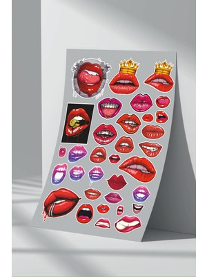 Stickermarket Dudak Sticker Seti (1)