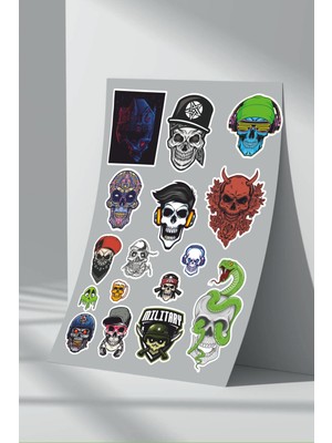 StickerMarket Kurukafa Skull Sticker Seti (6)