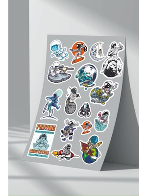 StickerMarket Astronot Uzay Sticker Seti (12)