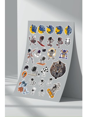 Stickermarket Astronot Uzay Sticker Seti (9)