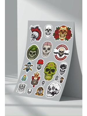 Stickermarket Kurukafa Skull Sticker Seti (5)