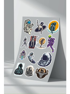 Stickermarket Astronot Uzay Sticker Seti (8)