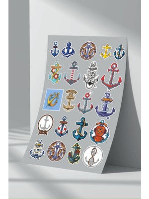 Stickermarket Denizci Çapa Sticker Seti (6)