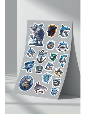 Stickermarket Köpek Balığı Shark Sticker Seti (2)