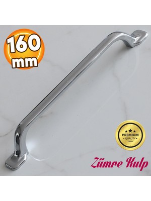 Badem10 Zümre Krom Metal Kulp 160 Mm-16 cm Mobilya Çekmece Mutfak Dolabı Dolap Kapak Kulpları Kulbu Kulpu