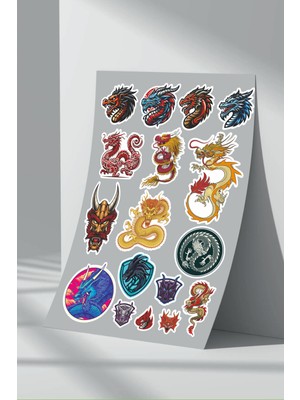 Stickermarket Dragon Sticker Seti (3)