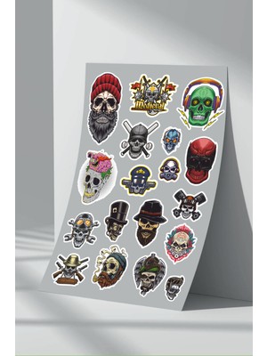Stickermarket Kurukafa Skull Sticker Seti (16)