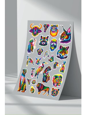 Stickermarket Rengarek Hayvanlar Sticker Seti (1)