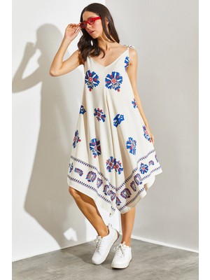 Shade Kadın Ip Askılı Multi Desenli Tulum