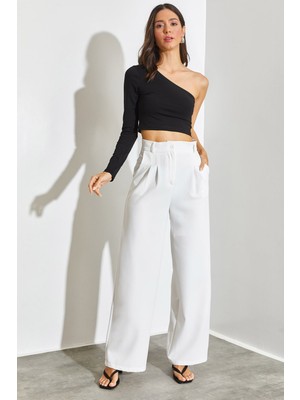 Shade Kadın Tam Yüksek Bel Double Kumaş Çift Çimalı Pantolon