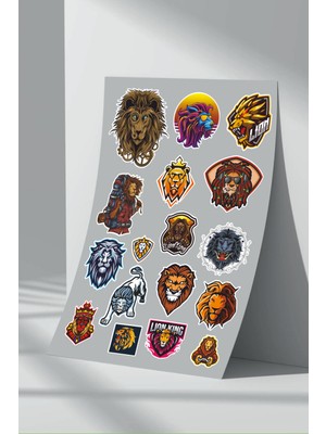Stickermarket Aslan Lion Sticker Seti (5)