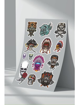 StickerMarket Kurukafa Skull Sticker Seti (8)