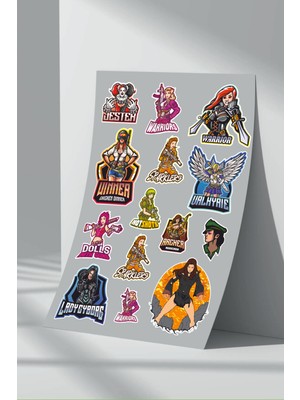 Stickermarket Women Gaming Sticker Seti (2)