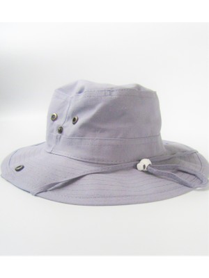 Salar Ticaret Salarticaret Yazlık Katlanabilir Açık Gri Safari Fötr Şapkası Açık Gri-56 cm