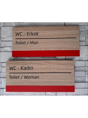Yönline Dekoratif Wc Yönlendirme Tabelası Kadın & Erkek 2'li