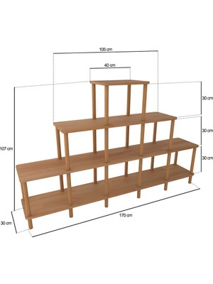Woodizy Doğal Masif Ahşap Açelya Podyum