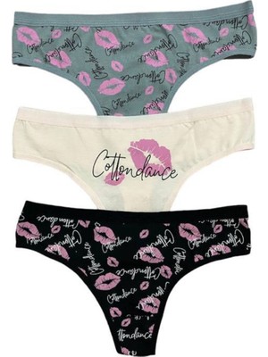 İnspira Pamuklu Elastan Kadın Külot Tanga 3'lü Paket