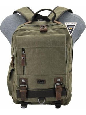 Çanta Yurdu Ççs London 51565 Kanvas Sırt Çantası Haki