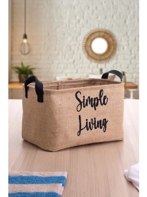 Rope Home 100 % Jüt, Dolap Içi Çamaşır Banyo Oyuncak Düzenleyici Katlanır, Saklama Sepeti Organizer 22X30X18