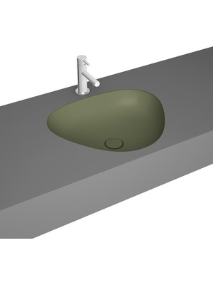 VitrA Plural 7812B477-1083 Üçgen Tezgahaltı Lavabo, 47 cm, Mat Yosun Yeşili