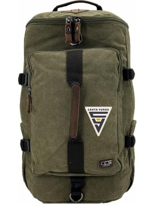 Çanta Yurdu Ççs London 51566 Kanvas Slindir Sırt Çantası Haki