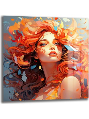 Glazella Kadın Kare Cam Tablo