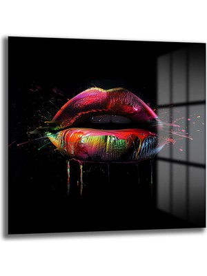 Glazella Dudak Kare Cam Tablo