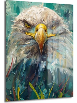 Glazella Renkli̇ Kartal Dekorati̇f Di̇key Cam Tablo