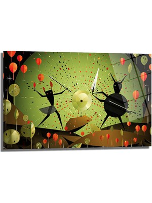 Glazella Ilüstrasyon Anti̇k Savaşçılar Dekorati̇f Cam Tablo, Ev Dekorasyon, Ofi̇s Dekorasyon