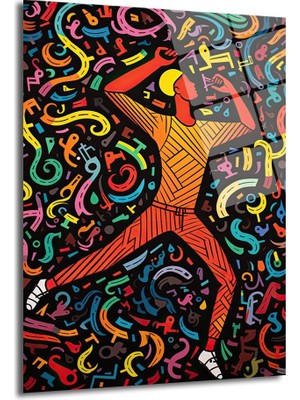 Glazella Renkli̇ Dans Dekorati̇f Di̇key Cam Tablo, Ev Dekorasyon, Ofi̇s Dekorasyon