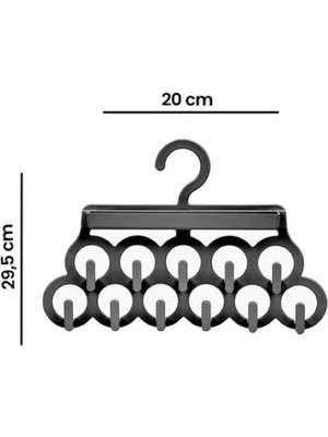Fıtzgerald (2'li)Takı Kıravat Şal Eşarp Askısı 11 Kancalı Takı Hazneli Çok Fonksiyonlu Askı Aparatı