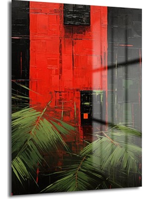 Glazella Soyut Dekorati̇f Di̇key Cam Tablo