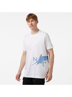 Nautıca Erkek Beyaz Standart Fıt Kısa Kollu T-Shırt V45202T.1BW
