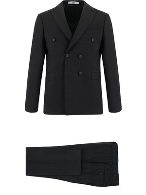 Kiğılı 7 Drop Slim Fit Dar Kesim Yünlü Kruvaze Takım Elbise