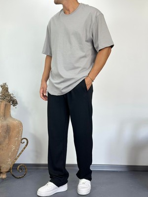 We Fabrica Gri Oversize Basic T-Shirt