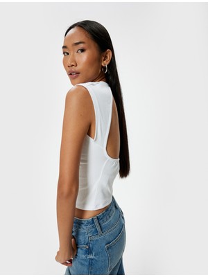 Koton Arkası Pencere Detaylı Kolsuz T-Shirt