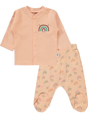 Civil Baby Kız Bebek Pijama Takımı 1-6 Ay Pudra