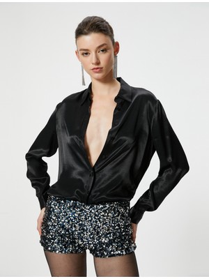 Koton Pullu Payetli Ekstra Mini Slim Fit Şort