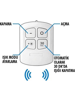 Senon 3'lü LED Lamba, Uzaktan Kumandalı Spot Lamba, Dolap Altı Lamba, Kiler Aydınlatma Lambası, Mutfak Lambası, Kablosuz LED Lamba