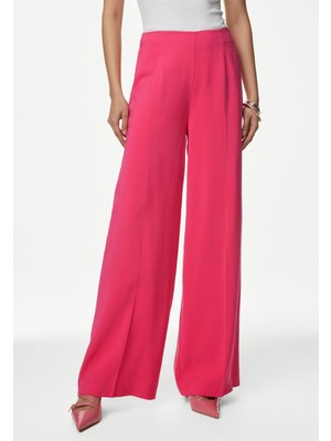 Marks & Spencer Yüksek Bel Saten Wide Leg Pantolon