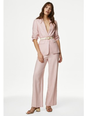 Marks & Spencer Relaxed Fit Keten Blazer Ceket