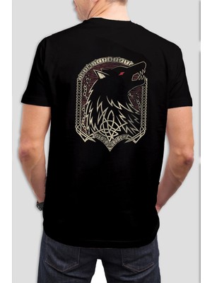 T-35 Wolf Kurt Baskılı Siyah  Tişört C547