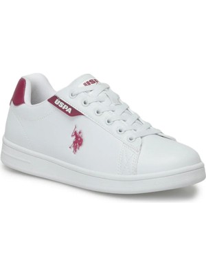 U.S. Polo Assn. Costa Wmn 4fx Kadın Beyaz-Bordo Sneaker Ayakkabı