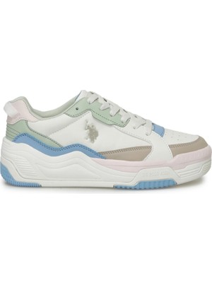 U.S. Polo Assn. Judy Wmn 4fx Kadın Bej-Pembe-Mavi Sneaker Ayakkabı