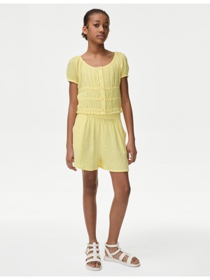 Marks & Spencer Regular Fit Dokulu Şort (6-16 Yaş)