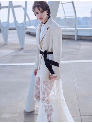 Koton Dantelli Uzun Elbise Askılı Kalp Yaka