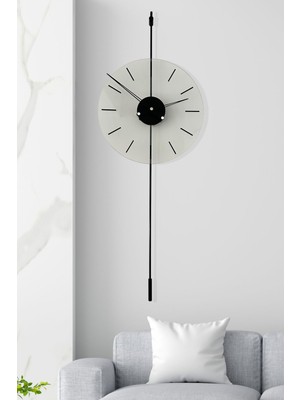 Tekno Trust Metal Papatya Black Time, Modern Metal ve Cam Tasarım Duvar Saati Siyah Yuvarlak 38 x 98 Modern